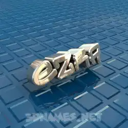 ezra in Blue Bling style - 3D name wallpaper