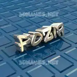 fozia in Blue Bling style - 3D name wallpaper