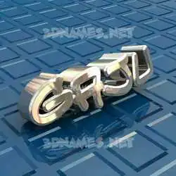gaju in Blue Bling style - 3D name wallpaper