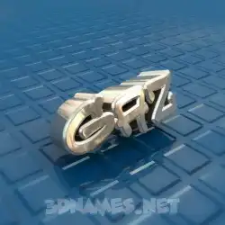 gaz in Blue Bling style - 3D name wallpaper