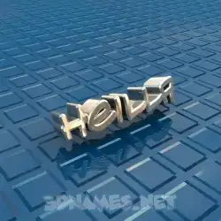 heilla in Blue Bling style - 3D name wallpaper