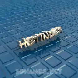 hetinder in Blue Bling style - 3D name wallpaper