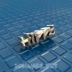 hippy in Blue Bling style - 3D name wallpaper