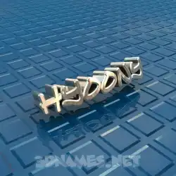hyoony in Blue Bling style - 3D name wallpaper