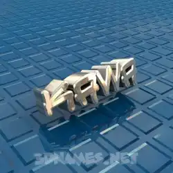kawa in Blue Bling style - 3D name wallpaper
