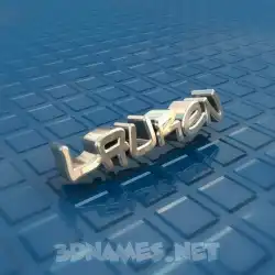 lauren in Blue Bling style - 3D name wallpaper