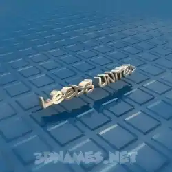 leeds united in Blue Bling style - 3D name wallpaper
