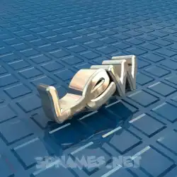 lew in Blue Bling style - 3D name wallpaper