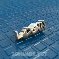login in Blue Bling style - 3D name wallpaper
