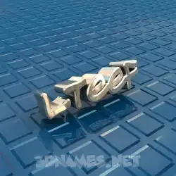 lteef in Blue Bling style - 3D name wallpaper