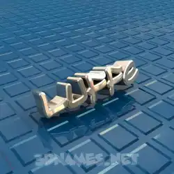 luffe in Blue Bling style - 3D name wallpaper