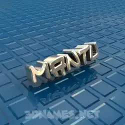 mantu in Blue Bling style - 3D name wallpaper