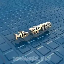 md aftab in Blue Bling style - 3D name wallpaper