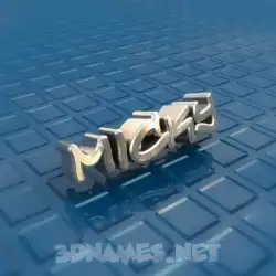 micky in Blue Bling style - 3D name wallpaper