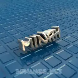 minah in Blue Bling style - 3D name wallpaper