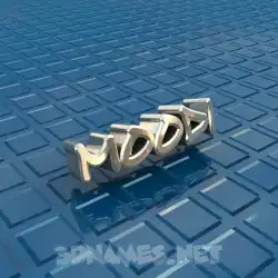 moodi in Blue Bling style - 3D name wallpaper
