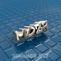 moza in Blue Bling style - 3D name wallpaper
