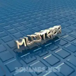 mujtaba in Blue Bling style - 3D name wallpaper