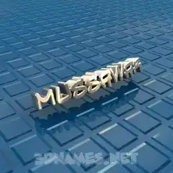 mussawar in Blue Bling style - 3D name wallpaper