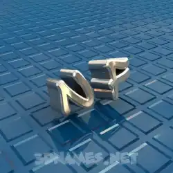 n f in Blue Bling style - 3D name wallpaper