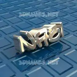 nabi in Blue Bling style - 3D name wallpaper