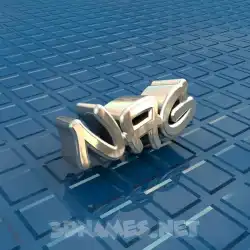 nag in Blue Bling style - 3D name wallpaper