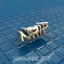 naif in Blue Bling style - 3D name wallpaper