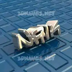 naik in Blue Bling style - 3D name wallpaper