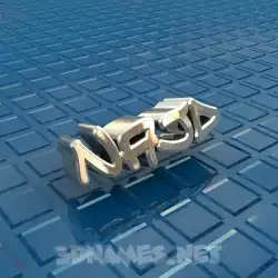 najd in Blue Bling style - 3D name wallpaper