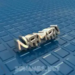 naman in Blue Bling style - 3D name wallpaper