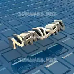nandan in Blue Bling style - 3D name wallpaper