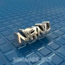 nanu in Blue Bling style - 3D name wallpaper
