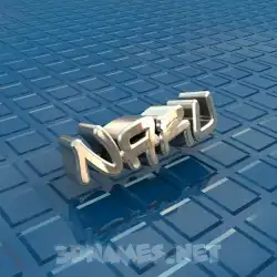 naru in Blue Bling style - 3D name wallpaper