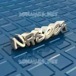 naseer in Blue Bling style - 3D name wallpaper