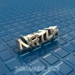 natur in Blue Bling style - 3D name wallpaper