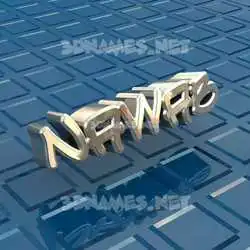 nawab in Blue Bling style - 3D name wallpaper