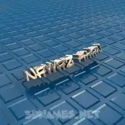 nawaz khan in Blue Bling style - 3D name wallpaper