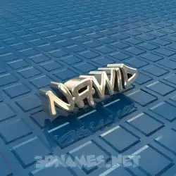 nawid in Blue Bling style - 3D name wallpaper