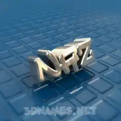 naz in Blue Bling style - 3D name wallpaper