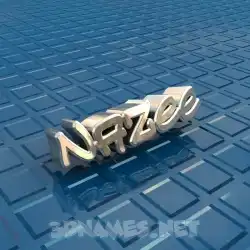 nazee in Blue Bling style - 3D name wallpaper