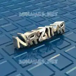 nazima in Blue Bling style - 3D name wallpaper