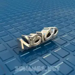 nbico in Blue Bling style - 3D name wallpaper