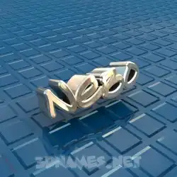 nebo in Blue Bling style - 3D name wallpaper