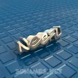 neeru in Blue Bling style - 3D name wallpaper