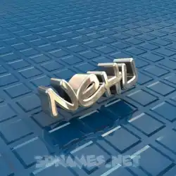 nehu in Blue Bling style - 3D name wallpaper