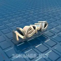 nemo in Blue Bling style - 3D name wallpaper