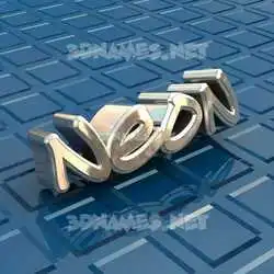 neon in Blue Bling style - 3D name wallpaper