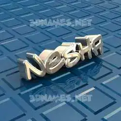 nesha in Blue Bling style - 3D name wallpaper