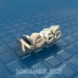 ness in Blue Bling style - 3D name wallpaper