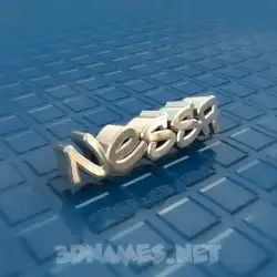 nessa in Blue Bling style - 3D name wallpaper